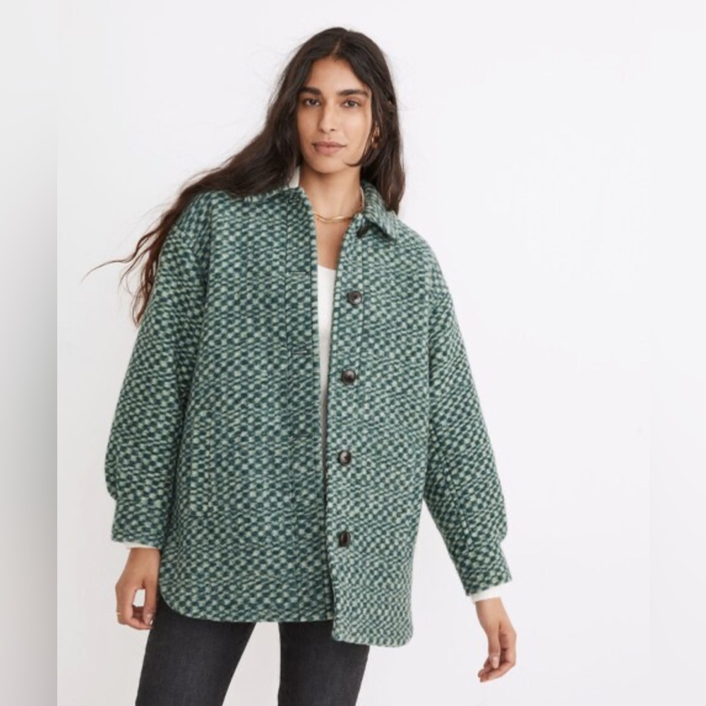 Madewell Belrose Shirt-Jacket in Jacquard Check NWT